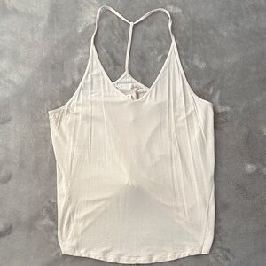 Lululemon Sleek cream V-Neck T-Back Women's Tank Top with knot tie